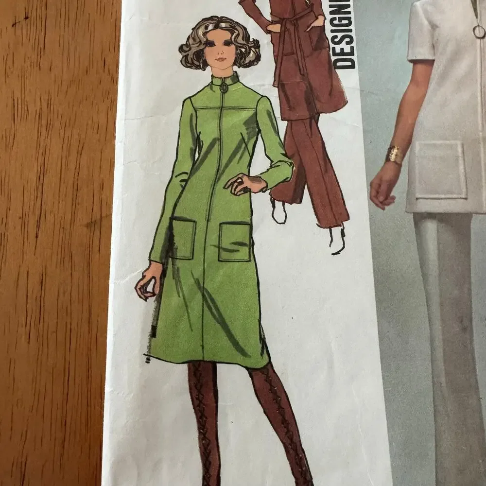 Vintage 1971 Simplicity Sewing Pattern 9505 Dress Tunic Pants Size 14 36-27-28